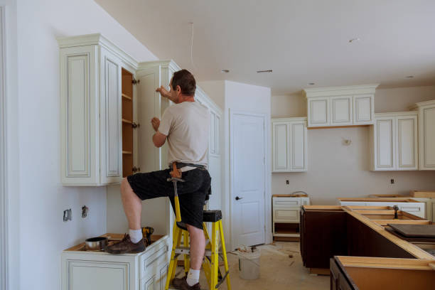 Kitchen island installation in Beltsville by JMT Kitchen Cabinet